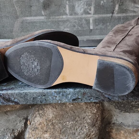 Vince Camuto Crisintha Brown Suede Over-The-Knee Rear Lace Boots Size 9M/39 - Picture 7 of 13